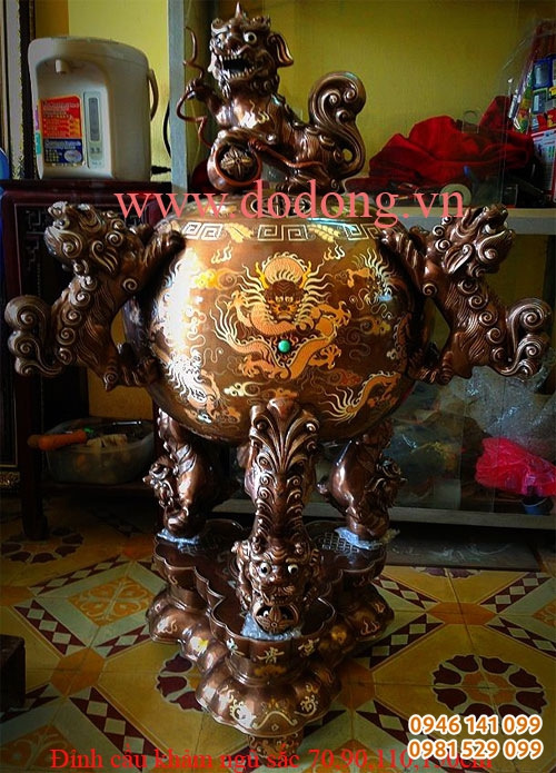 Trang trí đình cầu tam nghê, thất lân trong phòng khách, phòng thờ, cúng tiến ý nghĩa, sang trọng