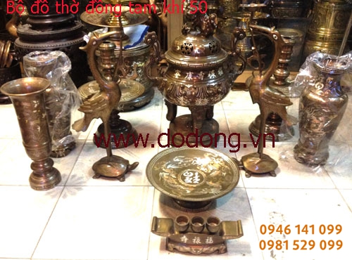 Bộ đồ thờ ngũ sự phù hợp bàn thờ 81x179cm, 88x197cm - bàn thờ gia tiên
