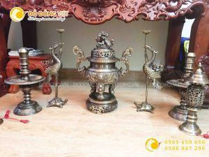 Bộ đỉnh đồng thờ cúng cho ban thờ 1m76