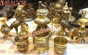 Bộ đỉnh thờ tam sự số 4 dapha tại đồ đồng