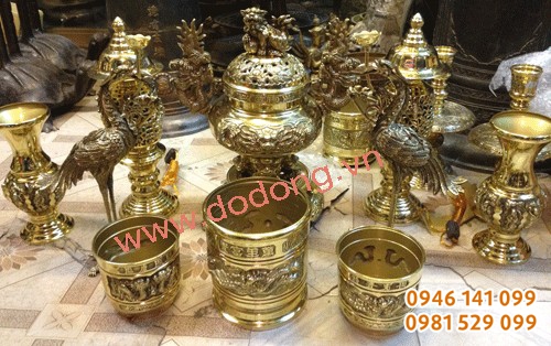 Đỉnh đồng vàng tam sự số 4 đồng vàng