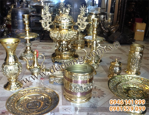đỉnh đồng tam sự số 2 dapha, mâm bồng, ngai chén, lọ hoa, ống cắm hương, ngai chén, chóe nước