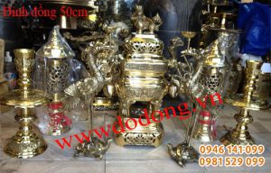 Bộ đỉnh đồng thờ cúng số 3, mỹ nghệ đại phát