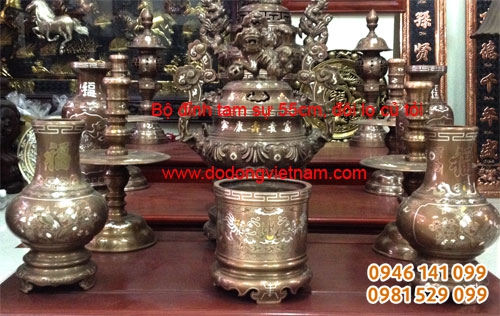 Cách đặt bộ đồ thờ đồng ngũ sắc