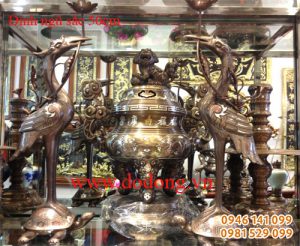 Bộ đồ thờ đại bái truyền thống khảm ngũ sắc
