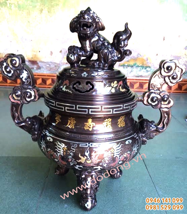 đỉnh đồng khảm tay