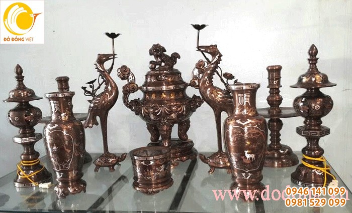 bộ đỉnh đồng sòi khảm