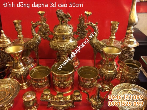 Bộ ngũ sự đồng vàng sáng, độ bền màu 20 năm vẫn mới, đúc đồng 3d