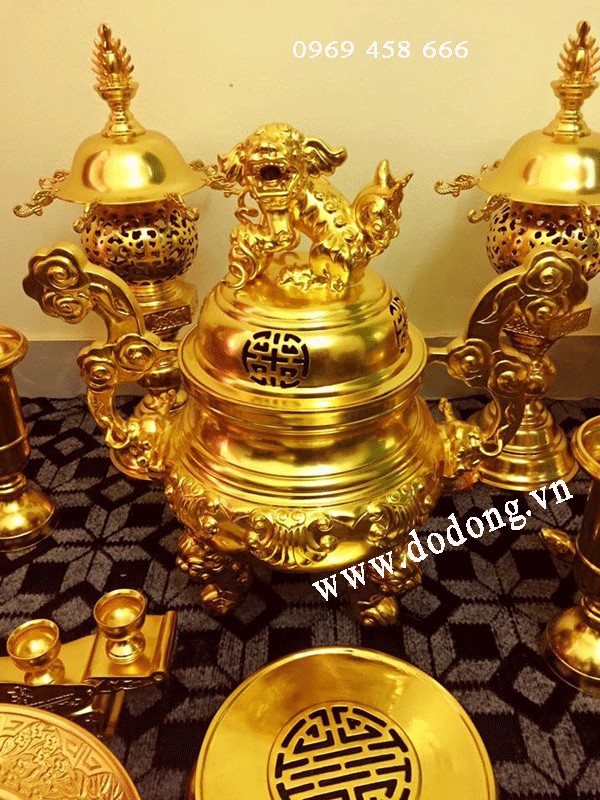 đỉnh thờ dát vàng 55cm