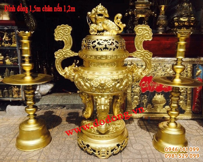 quà tặng công đức đình đồng đep 150cm
