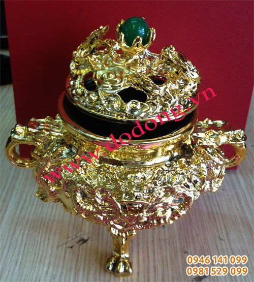 Lư đồng giả cổ mạ vàng