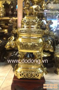 Bộ đỉnh đồng quả đào vuông số 2 tam sự đỉnh vuông dapha