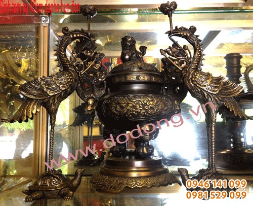 Bộ đỉnh đồng tam sự số 4 đồng đại phát(dapha)đúc công nghệ 3d, hun màu