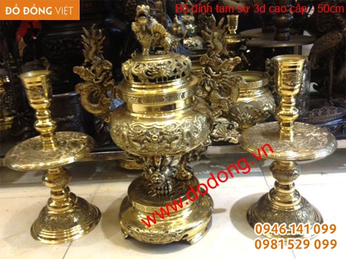 Bộ đỉnh đồng dapha tam sự 3d 50cm cao cấp Đỉnh 3d