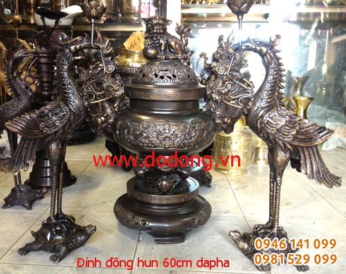 Bộ đồ thờ gia tiên đồng đại phát đúc 3d hun màu