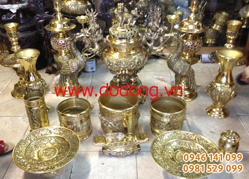 Bộ đỉnh đồng thờ gia tiên sô 1 cao cấp cao 65cm đại phát