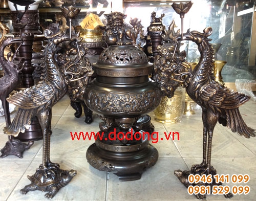 Bộ đồ thờ tam sự đồng hun dapha số 2 đỉnh hun đại phát