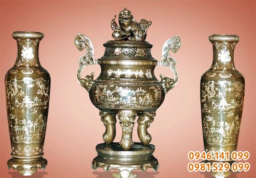 đỉnh đồng trang trí bàn thờ gia đình