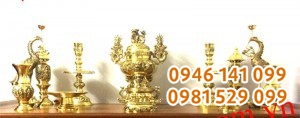 Bộ đỉnh thờ đồng đài loan ngũ sự cao 50cm