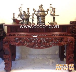 Bộ đồ thờ đồng tam khí ngũ sự 60cm đồ đồng tam khí