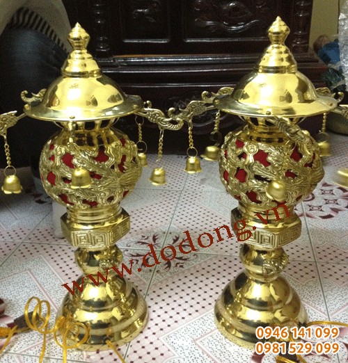 Đôi đèn thờ cắm điện 40cm