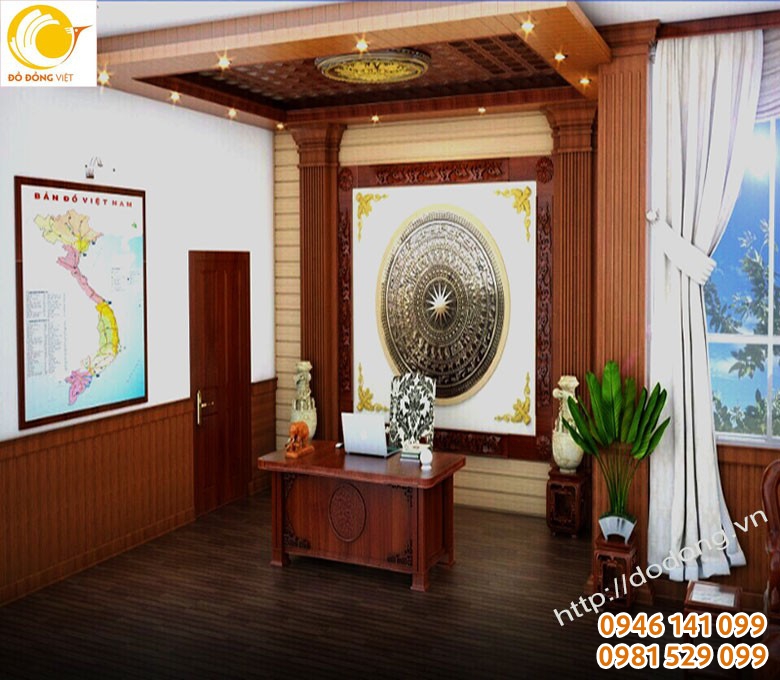 Mặt trống đúc dk 2m trang trí nội thất đúc bằng đồng nguyên khối, trọng lượng 320kg 1 chiếc