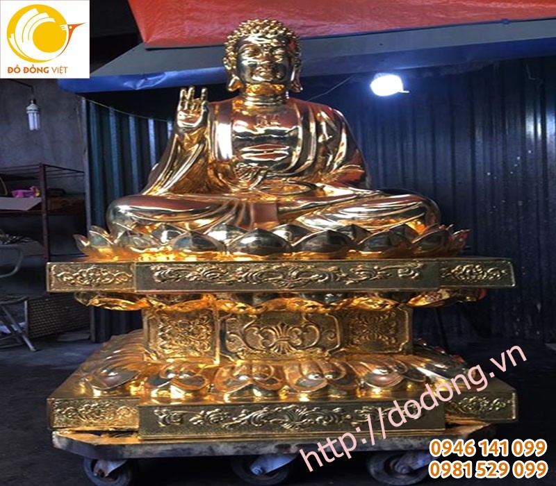 Nhận đúc tượng phật đồng đài sen, mạ vàng cao cấp