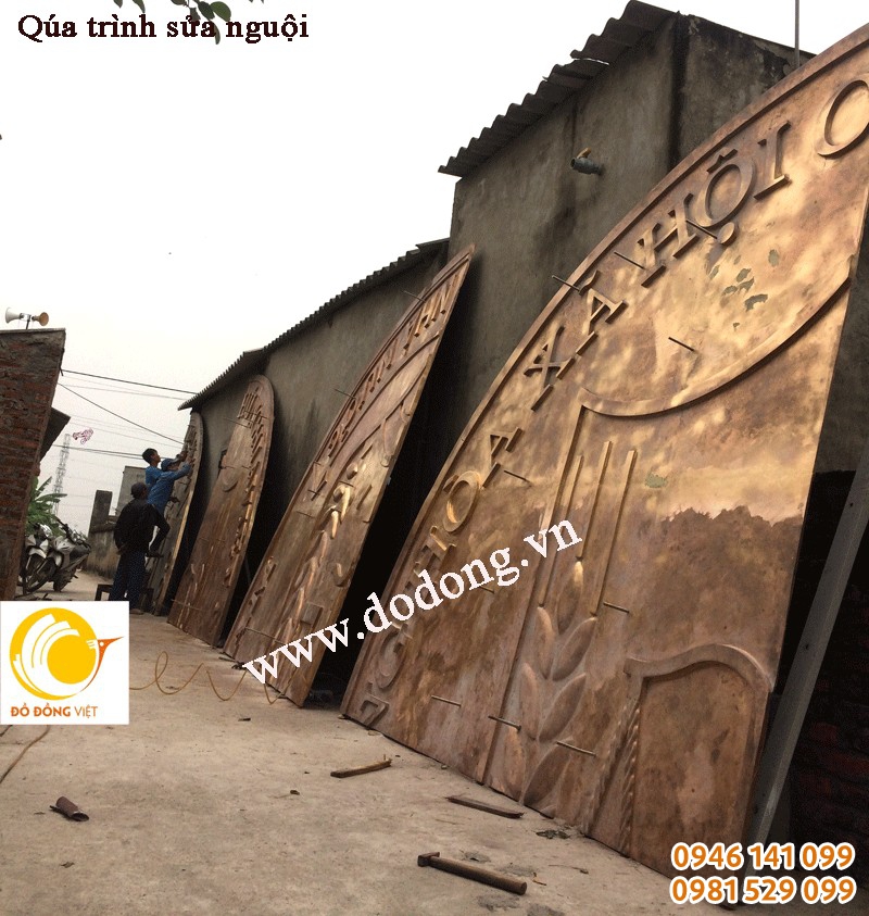 Qúa trình sửa nguội logo đồng theo kích thước, tỷ lệ chia chuẩn