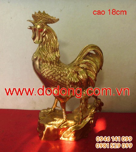 Tượng đồng gà trống phong thủy đúc đồng tinh khiết phong thủy