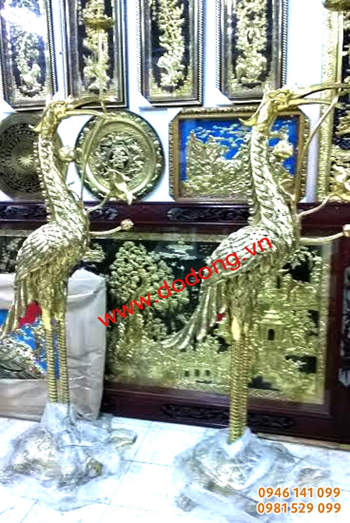 đúc hạc thờ bằng đồng