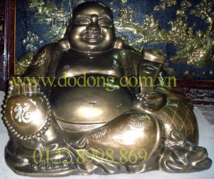 Tượng phật thần tài di lặc bằng đồng tam khí