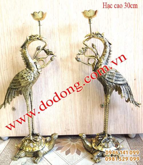 Hạc đồng bày bàn thờ cao 25cm,35,45,50,60,70,90cm