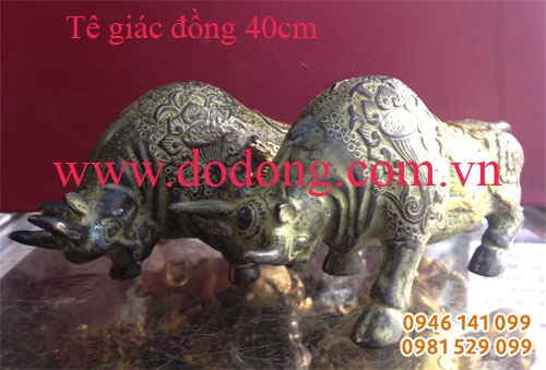 Đôi tê giác đồng phong thủy