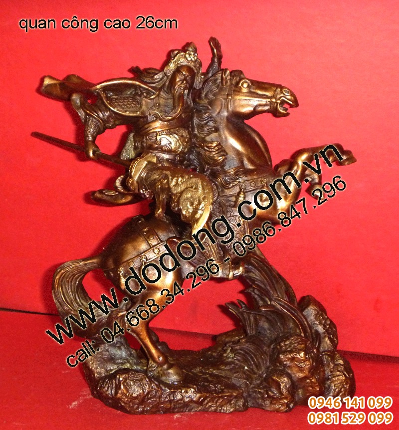 Quan công cưỡi ngựa cao 25cm,35,45,50,60cm