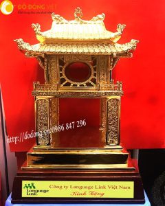 Tượng văn miếu mạ vàng, khuê văn các đúc đồng 40cm