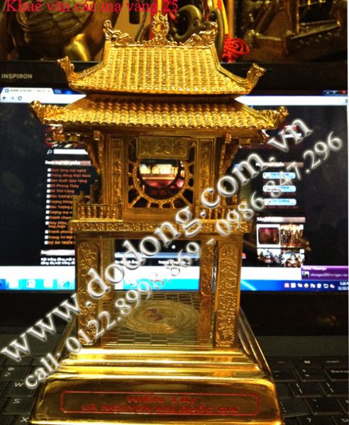 Qùa tặng khuê văn các bằng đồng mạ vàng 24k