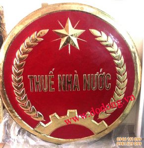 Logo huy hiệu ngành thuế nhà nước bằng đồng vàng
