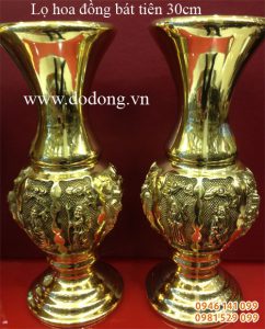 Đôi lọ hoa đồng đại phát bát tiên 30cm