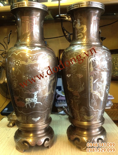 Lọ hoa khảm ngũ sắc cao 42cm