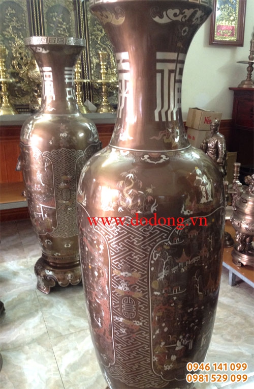 Lộc bình khảm vinh quy bái tổ, dùng công đức từ đường họ, nhà thờ ý nghĩa, trang trí phòng khách biệt thự