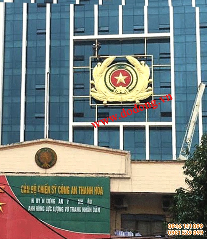 quy trình treo logo công an bằng đồng dk 7cmcoong an tỉnh thanh hóa