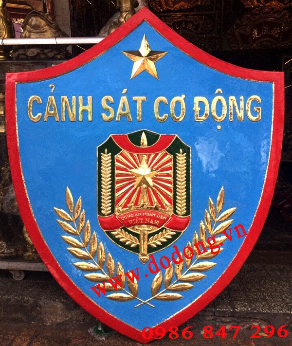 Logo cảnh sát cơ động bằng đồng dập nổi