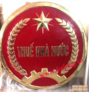 Huy hiệu ngành thuế, logo thuế bằng đồng treo tòa nhà