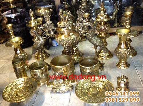 bộ đồ thờ cúng bằng đồng số 3 đẹp