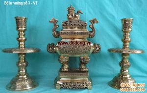 Bộ đồ thờ lư vuông vĩnh tiến số 3 tam sự 50
