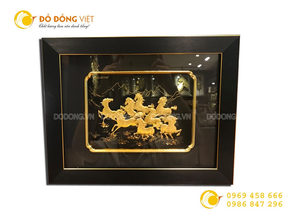 Tranh vàng 24k Mã đáo thành công- quà tặng tân gia ý nghĩa