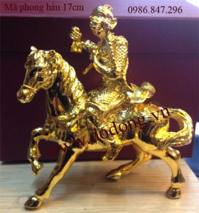 Tượng đồng khỉ phong hầu phong thủy mạ vàng 24k Phòng hầu