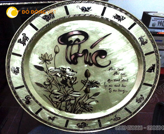 Tranh mam chữ phúc trang trí phòng khách