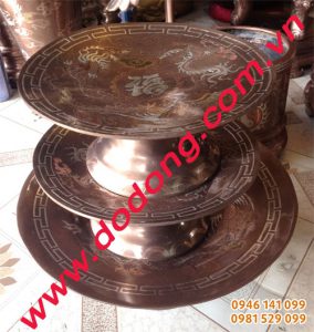 Mâm bồng, mâm ngũ quả Mâm đồng khảm tam khí