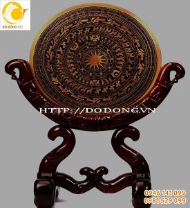 Mặt trống đồng đúc dk 50,60,80,100cm giá gỗ trang trí